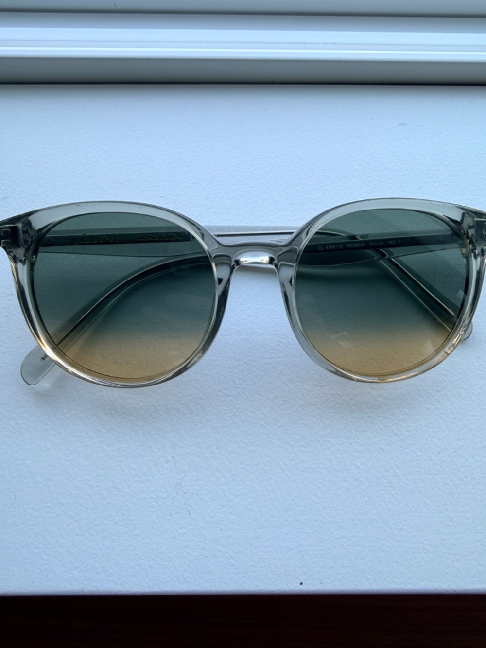 Celine 41067 Clear Frame Gradient Green-Brown Women's Sunglasses (51/20)